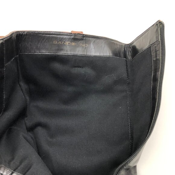 EUC Bandolino Carlotta Boots Women Size 5-1/2M Black Brown Leather Knee High - Picture 8 of 10